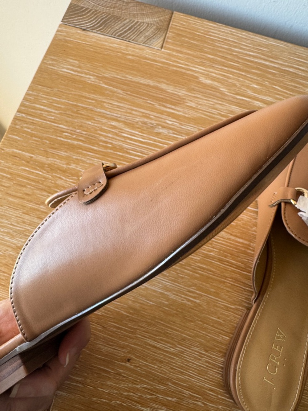 J. CREW FACTORY Women’s Horsebit Bit Loafer Mules Tan Gold Size 9.5 *NOTES* - Picture 9 of 16